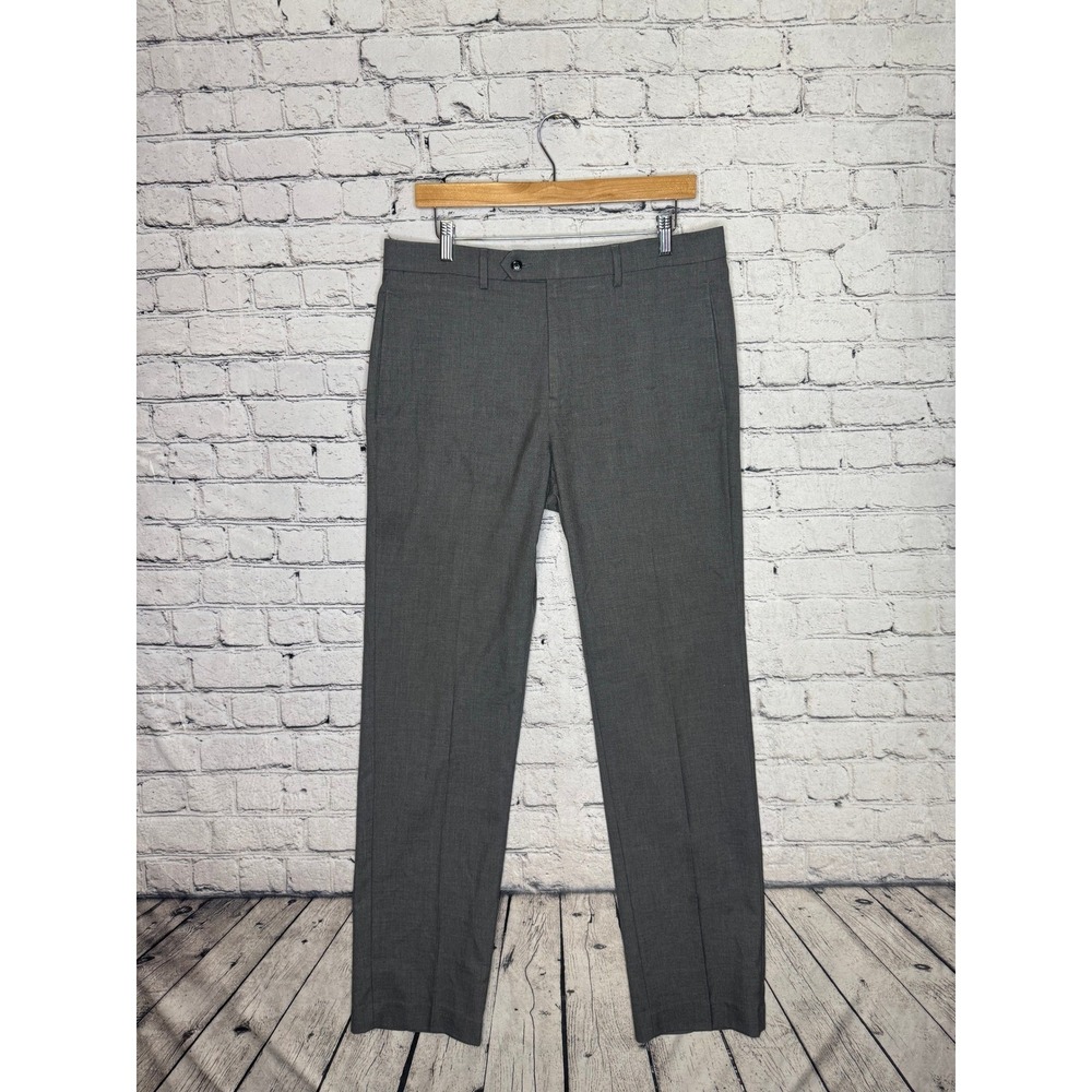Michael Kors Men Gray Flat Front‎ Dress Pants Slacks Size 34W x 32L